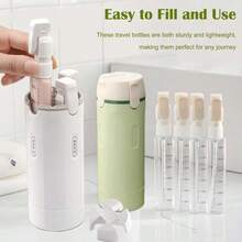 4-In-1 Travel Dispenser Bottle Set, Portable Travel Cosmetic And Lotion Dispenser Bottles, Leak-Proof Portable Containers, Suitable For Shampoo, Lotion, Conditioner, Face Cream, Skincare Products And Toiletries - Multicolor - View 7