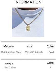 1pc Titanium Steel 26 Initial Letter Necklace, Geometric Hip Hop Style Pendant, Personalized Name Necklace, Suitable For Boyfriend Birthday/Valentine's Day Gift - Yellow Gold - View 14