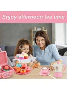 Realistic Picnic Basket Game Set, Includes Coffee Pot And Snacks - Great Gift For Young People's Birthday Or Holiday