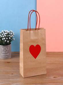 Bolsa de regalo del Día de San Valentín, bolsa de papel kraft con forma de corazón para empaquetar regalos de amor y cumpleaños, bolsa de mano para el Año Nuevo, el Día de la Madre, el Día de Acción de Gracias, decoraciones del Día de San Valentín, bolsa de compras, bolsa de fiesta, bolsa de regalo de boda, bolsa de mano hecha a mano, recuerdos de fiesta, (Tarjeta de corazón de amor con corazón redondo y patrón de olas, 2 estilos al azar, ¡por favor, tenga en cuenta si le molesta!) - Multicolor - Ver 3