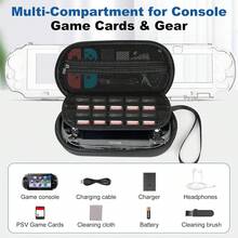 3-In-1 PS Vita Case Bundle - Hard EVA Carrying Case + 2 Clear Crystal Cases For PS Vita 1000/2000 (Console & Accessories Not Included) - 1 - 查看 4