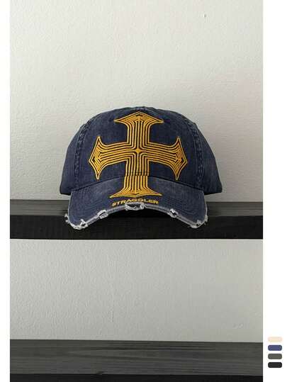 1pc Vintage American Letter Embroidered Cross Soft Top Baseball Cap, Unisex Personalized Hipster Washed Cotton Adjustable Snapback Hat