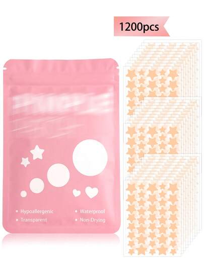 星形脸贴 - 温和不刺激，装饰性强，防水透气，日常必备，方便携带，适合旅行、聚会、化妆技巧，是拍照道具的理想之选，也是脸部彩绘的必备品，适用于各种派对和娱乐活动，成人适用。