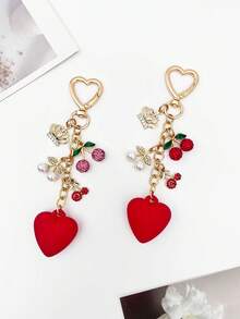 1个可爱樱桃钥匙扣，时尚优雅的镶钻包包挂饰，汽车钥匙链吊坠，背包装饰配件，适合日常、旅行、度假、手提包、钱包等场合，是情人节、生日、节日、伴娘礼物的绝佳选择。 - 彩色 - 查看 8