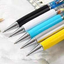 Bolígrafo de metal con diseño personalizado de texto/logotipo de océano aceitoso, bolígrafo de metal retráctil de giro grueso, adecuado para la oficina diaria, estudiantes, maestros, regalo pensativo para amigos, familiares y colegas - Multicolor - Ver 8