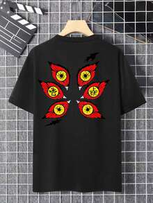 "Upper Moon One: Kokushibo" T-Shirt | Casual And Comfortable Men's T-Shirt Made From 100% Cotton - 黑色 - 查看 2