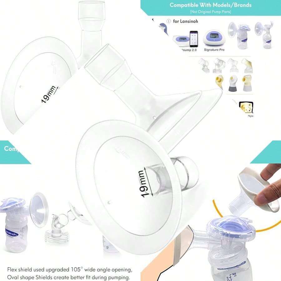Compatible Breast Pumps Accessories for Chest Protectors, Ideal for Breastfeeding - Blanco - Ver 1