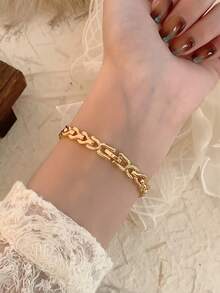 1pc Gold Women's Quartz Watch Exquisite Simple Fashionable Suitable For Daily Matching Birthday/Graduation Gifts Casual Gatherings - Gold - View 6