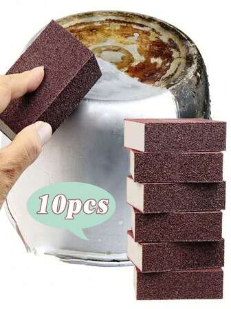 Corundum Sponge Scrubber, Multi-Functional Cleaning Tool, Powerful Stain And Rust Removal, Durable And Non-Damaging, Suitable For Cleaning Kitchen Stove/Pot Bottom/Tiles