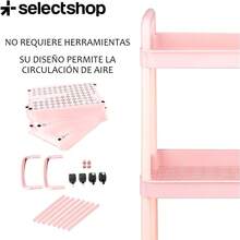 CYPNSELECTSHOP Organizador de 3 Niveles con Ruedas Universal Carrito de Almacenamiento de Plástico Rodante Multiusos Fácil de Montar Utilidades para Baño HG55C22Fashion - 219361235 - Ver 8