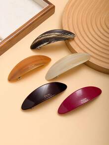 2个/1个椭圆形发夹，时尚百搭，适合休闲、外出、派对、约会等场合，女士配饰，礼品 - 彩色 - 查看 7