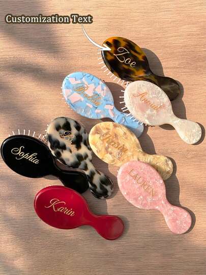 1pc Customized Laser Engraved Mini Comb, Personalized Name Comb, Anti-Static Hair Brush, Portable Hair Comb, Wedding Gift, Bridesmaid Gift, Birthday Gift, Party Favor, Anniversary Gift, Unique Valentine's Day Small Gift