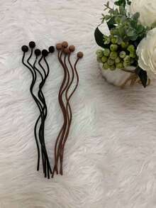 3/5pcs Set Fragrance Diffuser Rods, Unique Design, 100% Natural Rattan, Wooden Beads, Fragrance Sticks, Large S-Shape, Woven Material, Decorative Home Accessory - Multicolor - View 27
