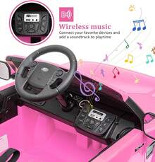 Juguetes para montar para niños de 3 a 8 años, Land Rover con licencia y control remoto para padres, coche eléctrico para niños con MP3 y reproductor de música, coche de 12 V con amortiguadores. - Rosa - Ver 4