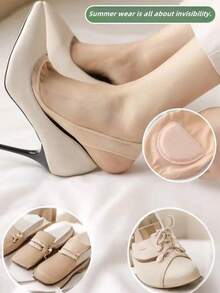 QKC 1 par de meias antiderrapantes sem costura no tornozelo com amortecimento no antepé - superconfortáveis, espuma antiderrapante - perfeitas para uso diário para mulheres, saltos altos, mulheres, bombas e tênis masculinos, sapatos de verão