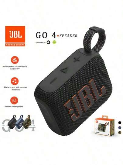 JBL Go4 Portable Bluetooth Speaker, Low-Frequency Waterproof Mini Speaker, Wireless High-Quality Hands-Free Speaker, Supports USB Playback, Compatible With IOS/Android/PC, Battery Life Up To 7 Hours