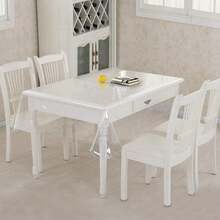 1OO% Waterproof Rectangle PVC Tablecloth - 60 X 140 Inch - Oil Proof Spill Proof Vinyl Table Cloth, Wipe Clean Table Cover For Dining Tables, Buffet Parties And Camping, Crystal Clear - CrystalClear60inchx140inchRectangular - View 4