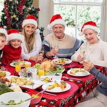3-Piece 54 X 108 Inch Merry Christmas Plastic Tablecloth - Red And Green Design With Christmas Tree Holiday Decorations, Disposable Rectangle Table Cover For Xmas Party Supplies, Indoor Outdoor Decor - 聖誕節 - 查看 8
