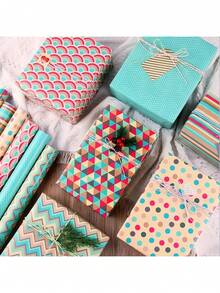 套装系列渐变精美礼盒包装纸，情人节生日礼物包装书本包装纸 - 彩色 - 查看 6