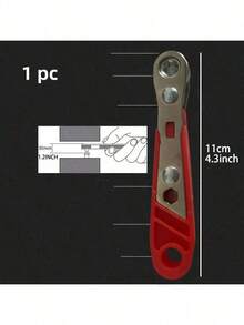 1pc Red Steel Ratchet Screwdriver Handle - Bi-Directional Ratchet Bent Head Screwdriver, Fits Screwdriver Bits, Suitable For Narrow Space Operation, Self-Assembly Required, Manual Screwdriver Without Battery - Multicolor - View 7