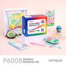 languo 54-Colour Gradient Gel Pen Set, 1.0mm Nib, 3D Acrylic Painting Effect, Suitable For Note-Taking, Student Studies, Colouring And Painting, Craft And Art Projects, Stationery Supplies.