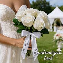 1 cuộn ruy băng bó hoa cưới tùy chỉnh, rộng 5cm, dài 90cm, ruy băng cài tóc cô dâu phù dâu, ruy băng trang trí đám cưới phong cách đồng quê cổ điển, ruy băng tùy chỉnh, logo ghế ngồi, bao bì hoa tùy chỉnh, ruy băng tùy chỉnh - Nhiều màu - Xem 3