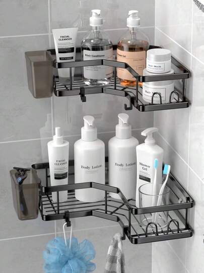 Yeni Banyo Rafı, Üçgen Raf, Lavabo ve Tuvalet İçin, Delme Gerektirmez, Karbon Çelikten Üretilmiş, Sağlam ve Dayanıklı, Duvara Monte Edilen Tuvalet Saklama Rafı, Duvara Monte Raf