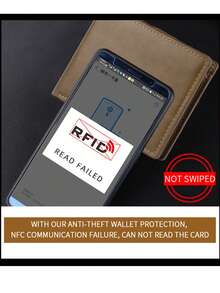 1pc Horizontal Multi-Functional Card Holder, Casual European & American RFID Blocking Card Wallet, Vintage Purse, Best Valentine's Day Gift, Solid Color PU Leather - Multicolor - View 4