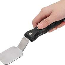 Juego de 5 esptulas y cuchillos de paleta, Esptulas de paleta, mango de madera negra, acero inoxidable, esptula para pintura al leo, accesorios para pintura al leo, yeso - como se muestra en la figura - Ver 7