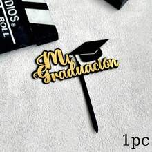 1pc/3pcs/6pcs Gold & Black 2026 Graduation Cake Topper, Suitable For Graduation Theme Party DIY Cake & Dessert Decorations - Multicolor - View 17