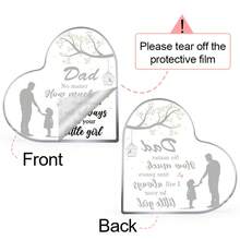 1pc Dad Gifts From Daughter 3.8 Inch Heart Shape Acrylic Plaque Fathers Dad Gift For Dad Dad Birthday Gifts ,Festival Decor, Decor Room, Kitchen Decor, Room Decor, Home Decor, Bedroom Decor - Multicolor - View 4