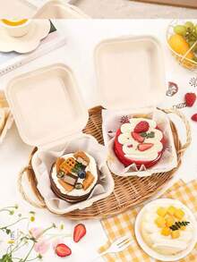 10pcs Grease-Proof Hamburger Paper, Bread Oil Absorbing Paper, Sandwich Wrapping Paper, Baking Tray Paper, Cake Paper, Lunch Box Packaging Paper - Apricot - View 5