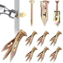 Self Drilling Drywall Anchors Kit - Zinc Plated Steel Wall Anchors & Screws, No Drill Or Holes In Wall, Heavy Duty For TV Shelf Cabinet Picture Frame