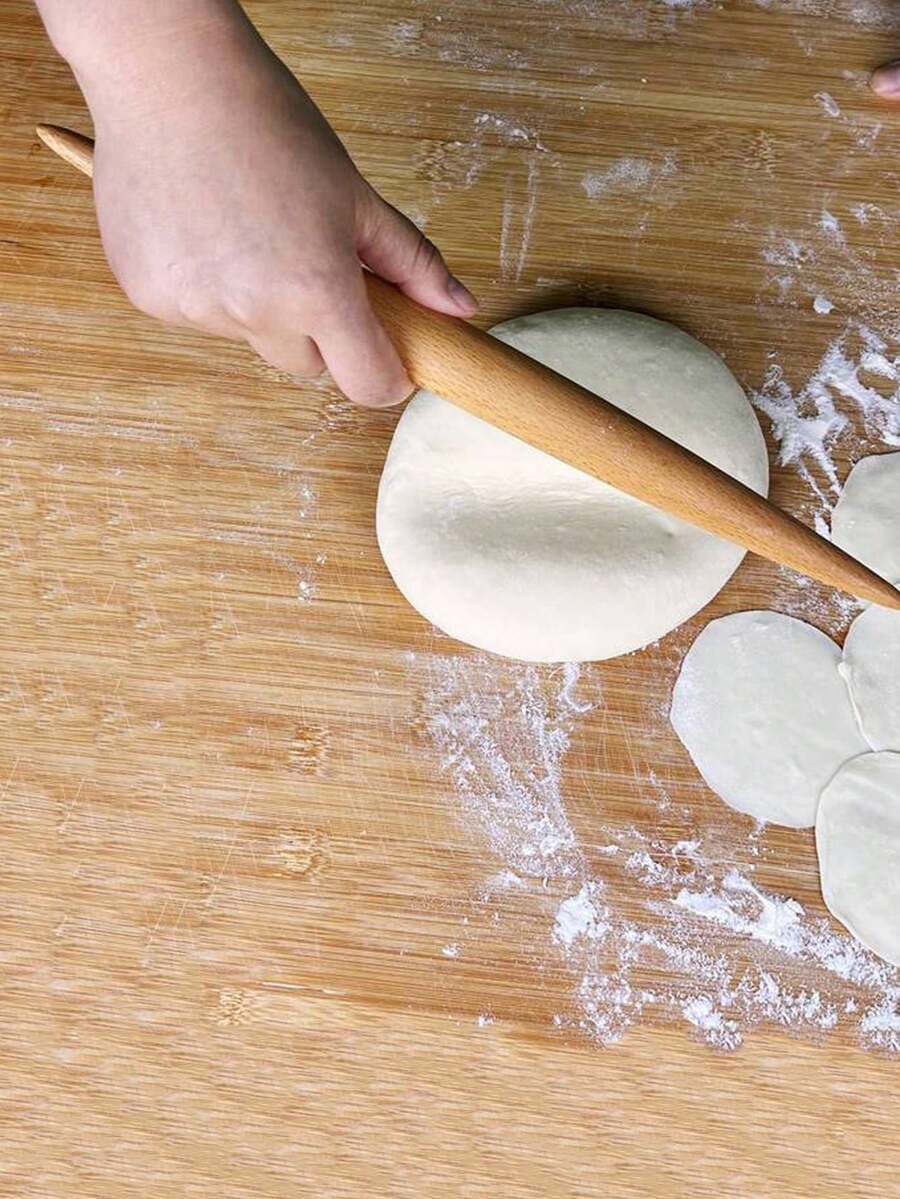 1pc Beige Multifunctional Wooden Rolling Pin, Suitable For Baking, Dumplings, Noodles, Etc. - Multicolor - View 1
