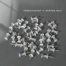 50/100/200pcs Assorted Push Pins, Multicolor Plastic Thumb Tacks, For Soft Cork Board, Office & School Supplies, Back To School, Home & Office Essentials - Transparent - View 9