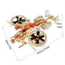 300+Pcs Wooden Solid Puzzle Toys, Seasonal Hot-Selling Wooden Puzzle Toys Airplane Dinosaur Robot, Cool Robot Model 3D Stereoscopic Puzzle Customized DIY, Handmade Educational Toys - Multicolor - View 4