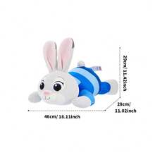Miniso Búp bê nhồi bông Judy nằm số 16 thuộc series Zootopia, chất liệu nhung mềm mại, hình dáng chú thỏ Zootopia, trang phục sọc xanh trắng, thích hợp để trang trí nhà cửa/làm gối/trang trí bàn làm việc, búp bê nhồi bông dễ thương cỡ vừa (1 chiếc) - Nhiều màu - Xem 8