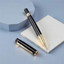 A High-End Black Metal Ballpoint Pen/Elegant Executive Pen For Both Men And Women/Smooth Ink/Business Gift And Corporate Promotion/Daily Office Use/Student Calligraphy Pen/Replaceable Pen Refill