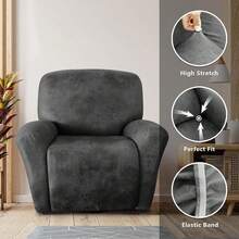 Trugenix-Recliner Sofa Covers - Leather Like Recliner Sofa Covers 3 Seater Recliner Couch Covers For 3 Cushion Couch 8 Pieces Washable Stretch Reclining Sofa Slipcovers (Brown)-GP - 02-淺灰色 - 查看 10