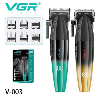  VGR 专业电动理发器 9000RPM 可调节金属理发器 数字显示 男士理发器 精准修剪 理发师理发器 V-003