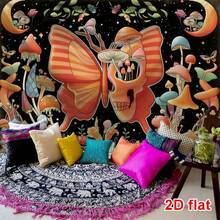 1pc Extra Large Butterfly Skull Print Tapestry, Oversized Decorative Hanging Cloth, Home Decor, Holiday Gift, Party Decoration, With Installation Bag - Multicolor - View 8