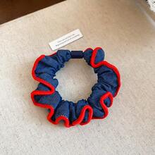 Korean Style Fabric Ruched Denim Lace Small Scrunchie Low Ponytail Hair Tie Niche Design Hair Rope For Women - Dây buộc tóc - màu xanh đậm - Xem 7