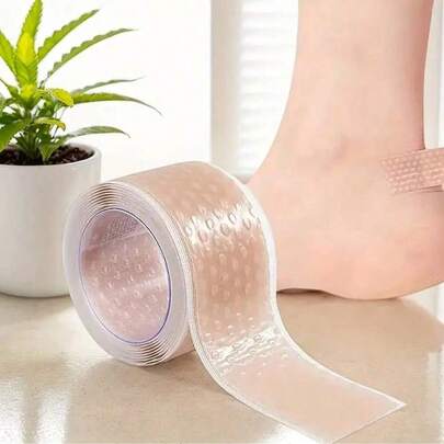 1/2 Rotolo di Cerotto in Gel di Silicone Trasparente per Talloni - Protettore per Piedi, Mani e Dita dei Piedi, Adatto per Alleviare Attrito delle Scarpe e Prevenire Vesciche, Flessibile e Traspirante, Accessorio da Campeggio