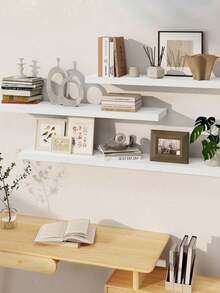 1Pc Rectangular Wall-Mounted Floating Shelf,Bohemian Style Floating Shelf,Home Decor,Wall Decor,Easy Installation Without Drilling-Suitable For Bathroom,Bedroom,Kitchen,Living Room And Office