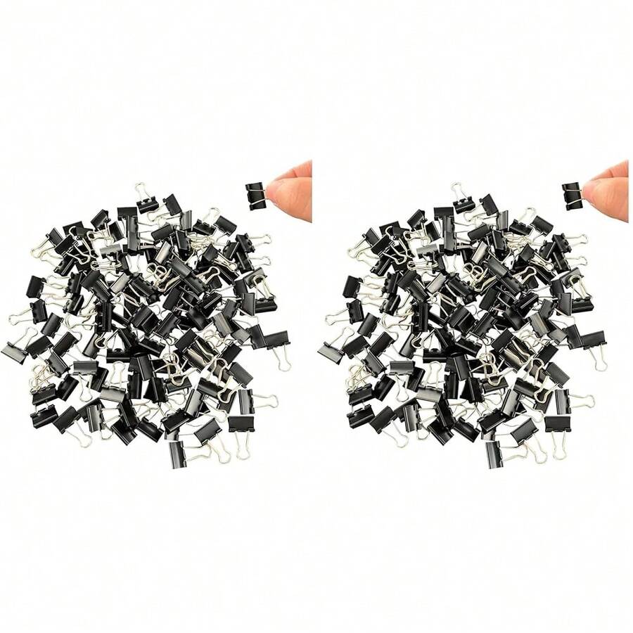120Pcs Mini Binder Clips, 5/8 Inch(15mm), Paper Clamps Small Size For Office Supplies, Black-8856 - 小號(2 件裝) - 查看 1