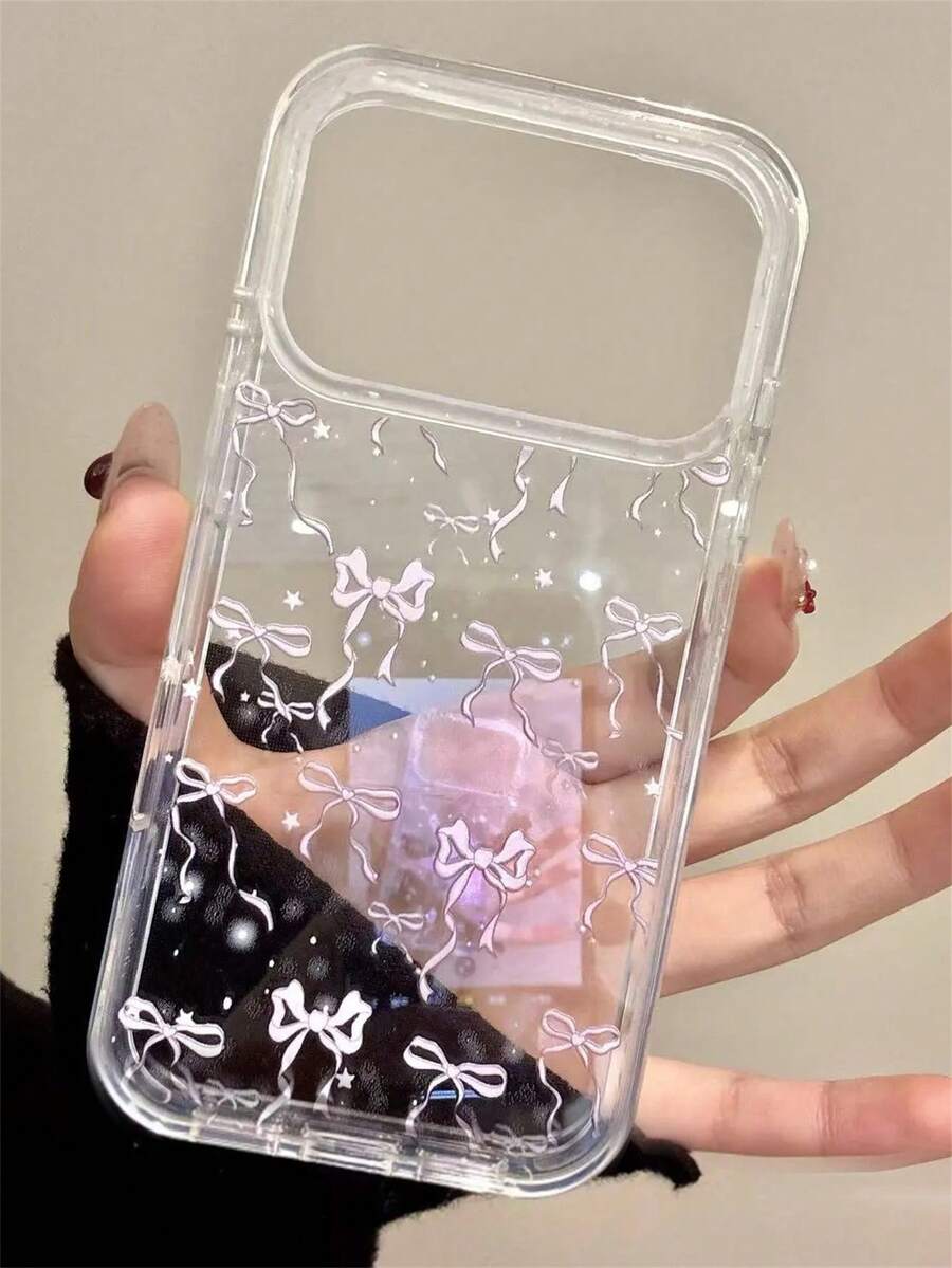 1pc Fashionable Sweet Cute Bow Polka Dot Pattern Transparent Phone Case, Suitable For IPhone 17 Pro Max, 17 Pro, 17, 16 Pro Max, 16 Pro, 16, 15 Pro Max, 15 Pro, 14 Pro Max, 14 Pro, 13, 12 Pro Max, 11, 16, 15, 14 Plus, Y2K Style, Adorable And Unique, Transparent Soft Shell, Great Gift Option