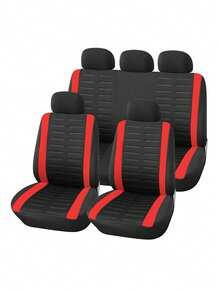 Full Set Of Car Seat Covers, Applicable To Front And Rear Seats, Made Of Polyester Fiber Material, Strong Protection | Suitable For Sedans And With Airbag Compatible - Style a - View 18