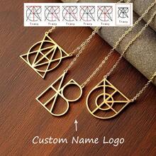 Custom Name Logo Necklaces For Women Men Stainless Steel Customized Logo Design Pendant Necklace Personalized Neck Chain Jewelry Birthday Gift - Multicolor - View 1