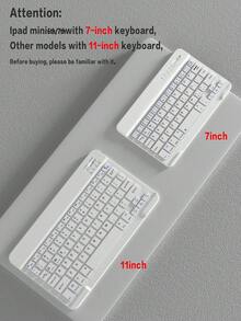 Compatible With IPad Keyboard Case, Supports Auto Sleep/Wake Function, Detachable Wireless Bluetooth Keyboard, Ultra-Thin & Lightweight Stand, With Pen Slot - Light Gray