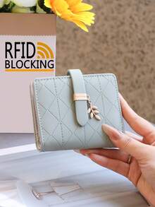 RFID Green Premium Anti-Magnetic Anti-Theft Card Holder Wallet, 20 Card Slots, ID Card Case, Bank Card Holder, Health Insurance Card Organizer, Can Hold Cash, Great Gift For Parents, Girlfriends, Classmates, Multi-Function Card Pouch, High-Quality PU Leather With Metal Pendant - Green - View 2